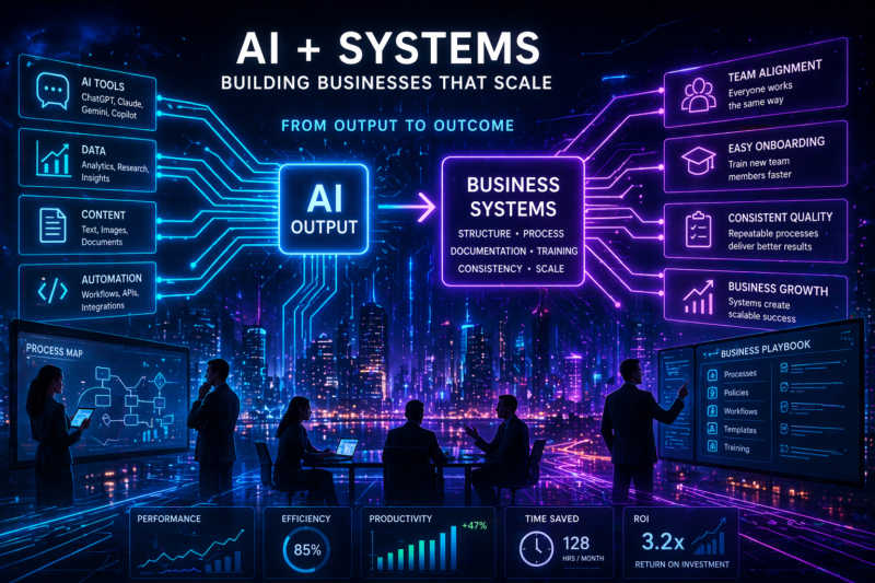 AI business systems transforming business workflows with automation, data, and scalable processes