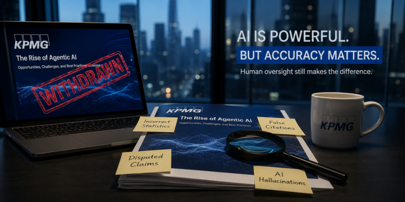 KPMG AI report hallucinations showing concerns over artificial intelligence accuracy and human oversight