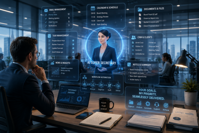 The Rise of the AI Super Secretary managing office workflows, emails, calendars and documents with advanced workplace AI automation