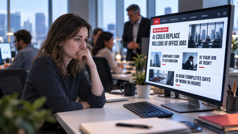 Shadow AI at work leaves an employee worried about AI replacing office jobs
