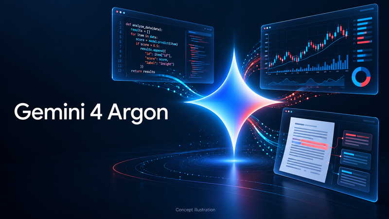 Gemini 4 Argon concept illustration showing AI handling coding, financial analysis and legal documents, exploring AI and the future of professional work.